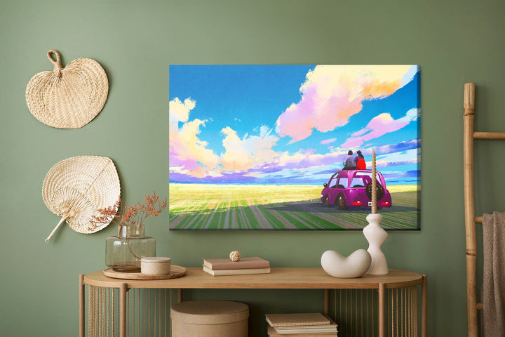 Kanva - Automašīna un abstrakts ainava X-ART