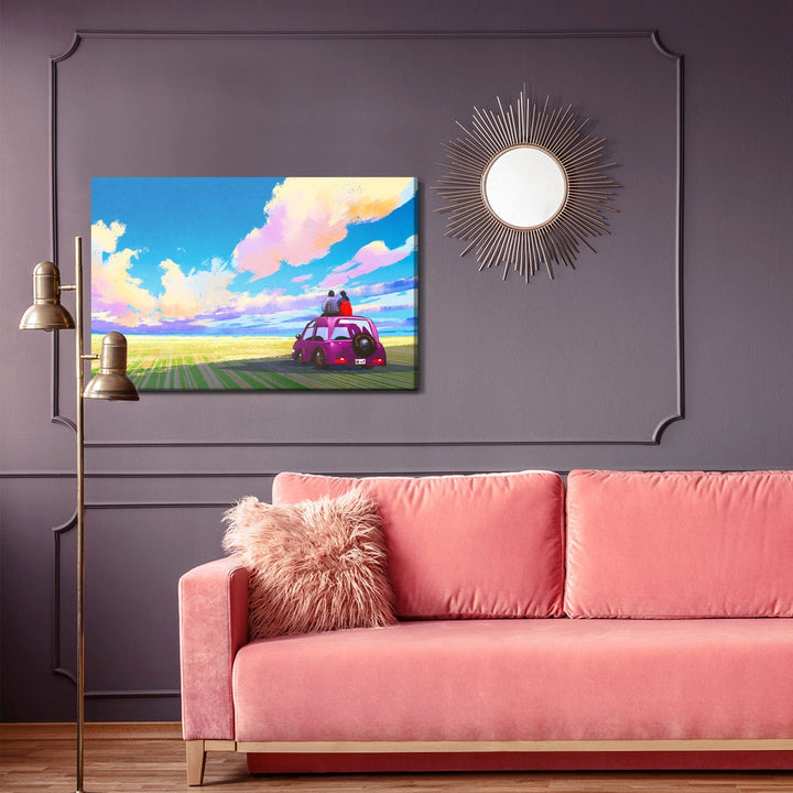 Kanva - Automašīna un abstrakts ainava X-ART