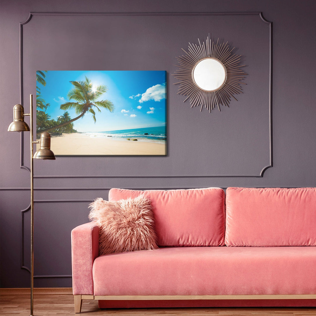 Kanva - Balta pludmale ar palmu, N-508 X-ART