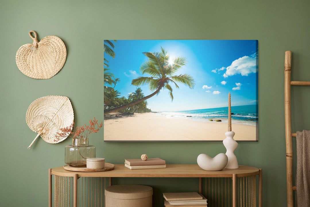 Kanva - Balta pludmale ar palmu, N-508 X-ART