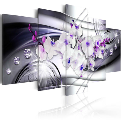 Canva - white orchids with purple accents - Orchid Cool, (x5), 62435 G-ART.