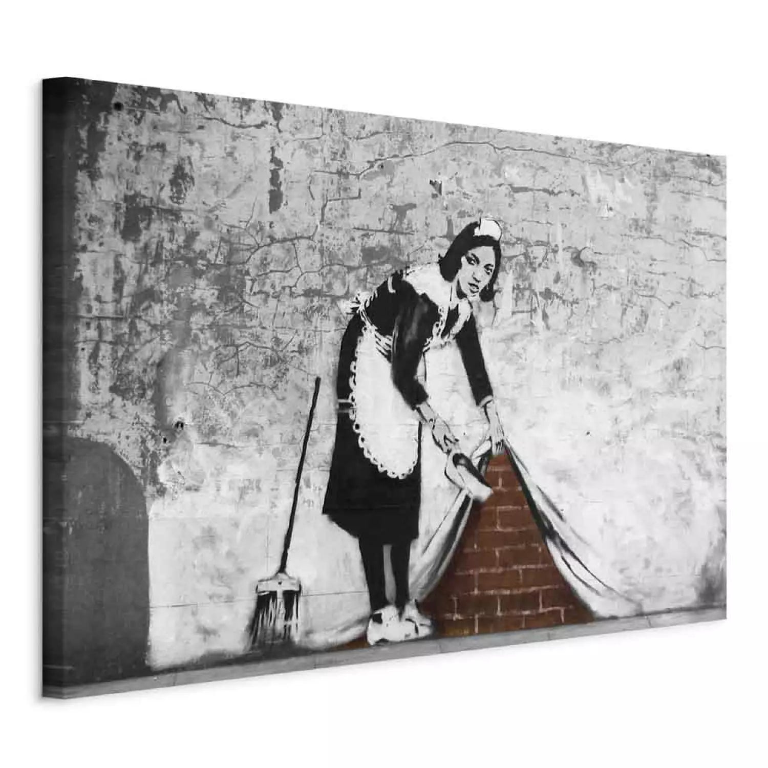 Kanva - Banksy - Kalpone, pelēkā krāsā ART XL