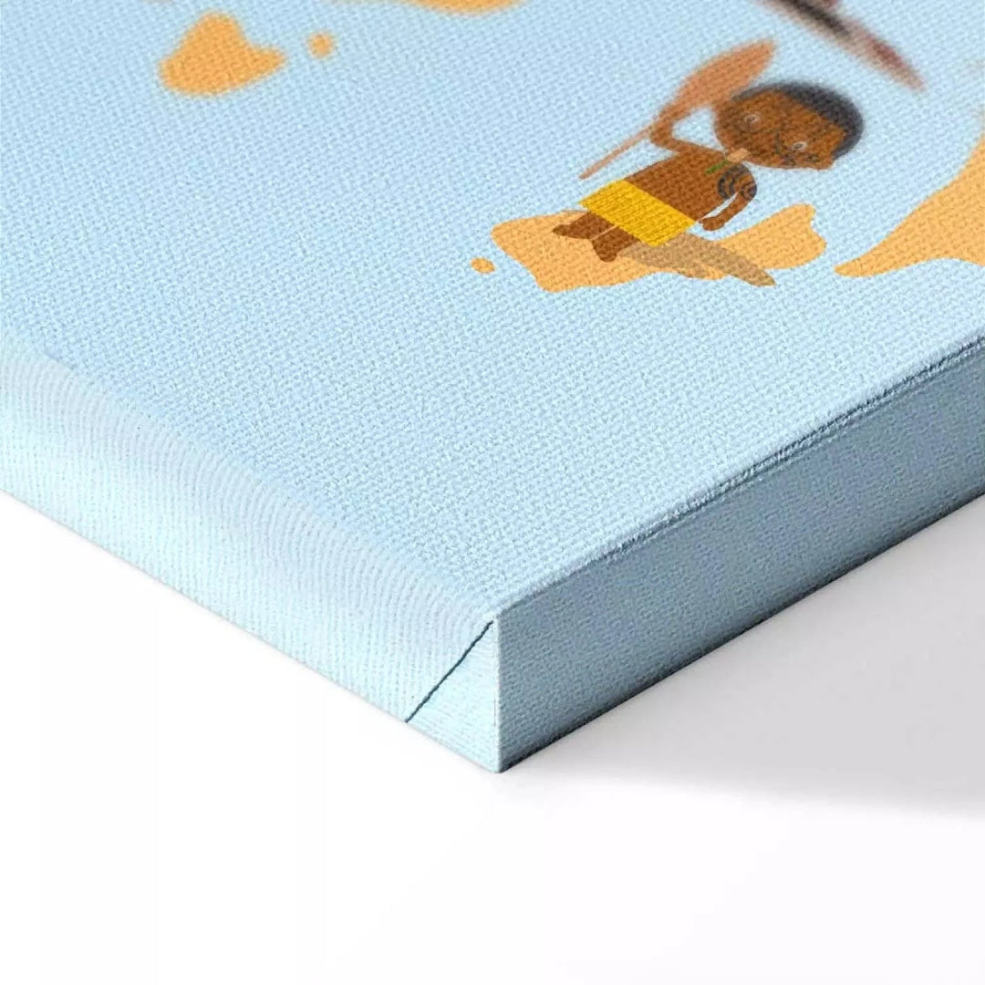 Kanva - bērnu istabai - Bērnu pasaules karte, (x 3), zilā krāsā G-ART