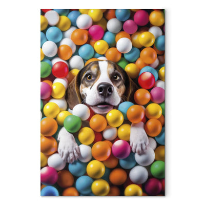 Canvas-taulut - Beagle - koira värillisissä palloissa, 150208 G-ART