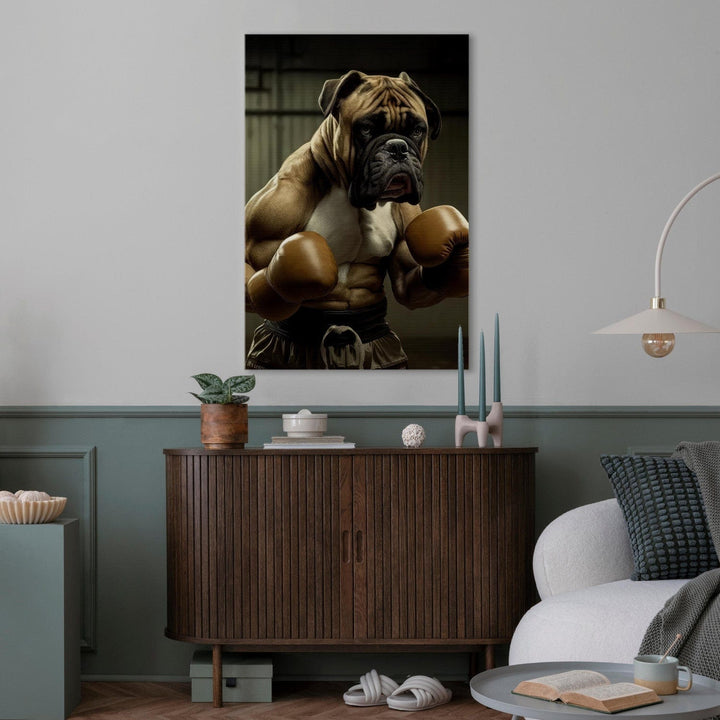 Glezna, glezna - Bokseris - stipra suņa portrets ringā - 150102 G-ART