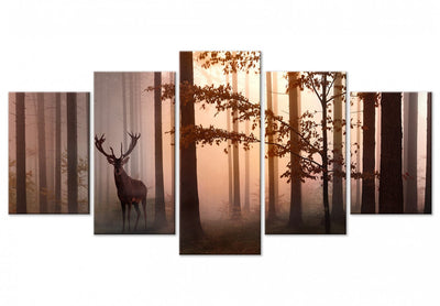 Canva - Deer in the forest, (x 5), brown, 118925 G-ART.
