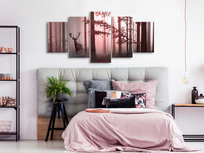 Canva - Deer in the forest, (x 5), pink, 118927 G-ART.