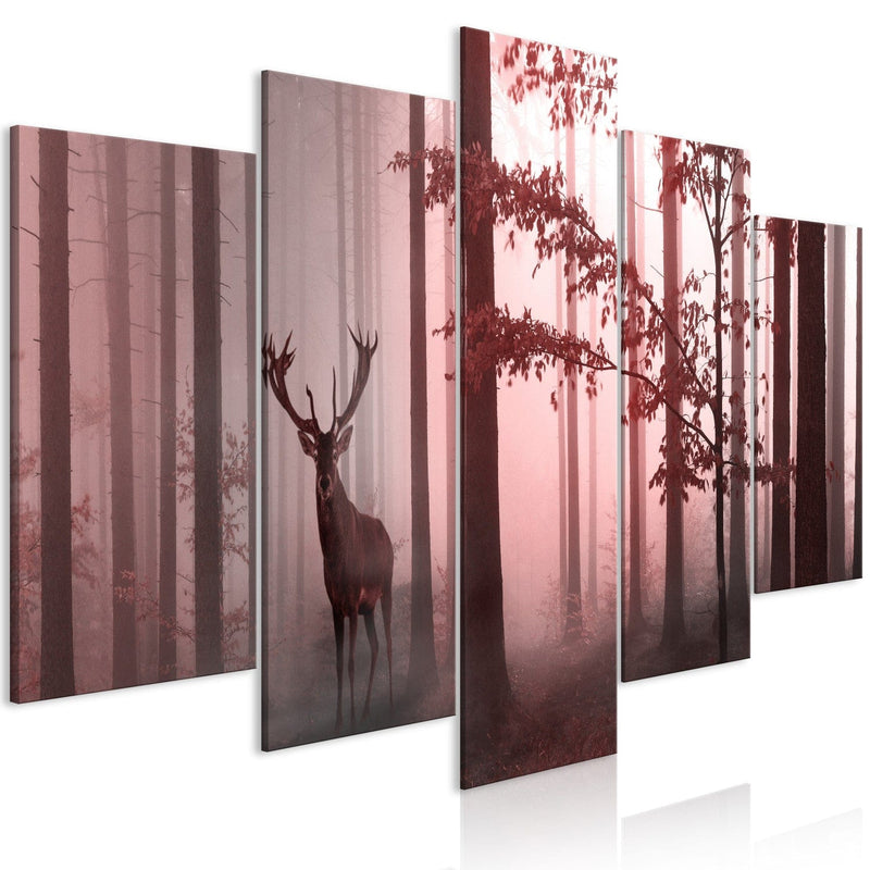Canva - Deer in the forest, (x 5), pink, 118927 G-ART.
