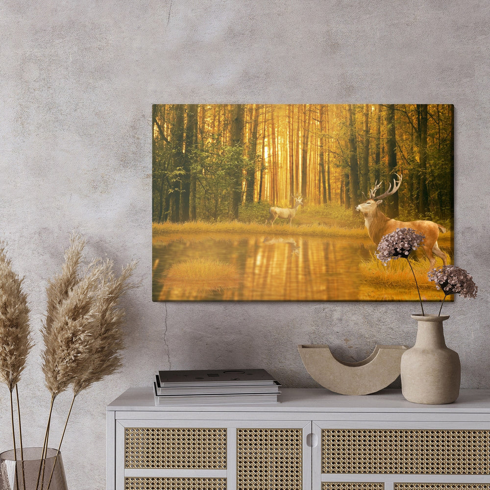 Kanva - Briedis pie ezera mežā, N-975 X-ART