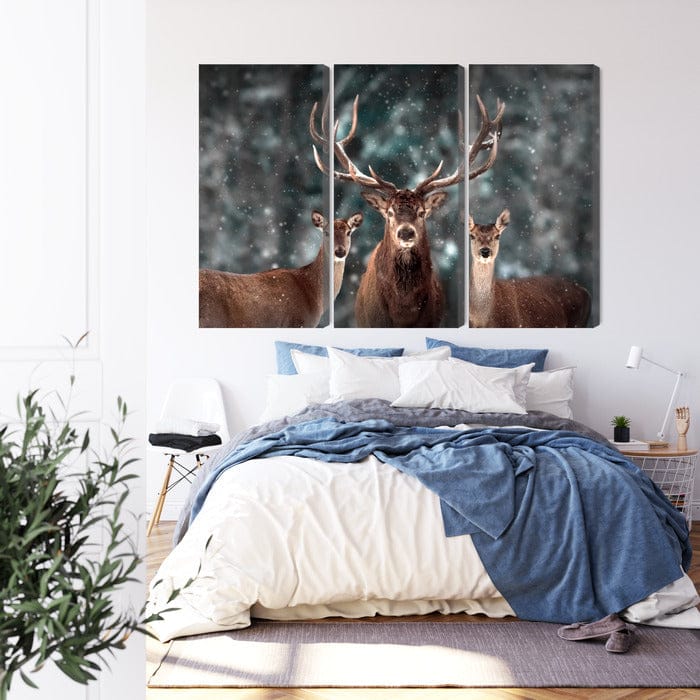 Kanva - Briedis un divas briežu mātītes mežā, N-4559 X-ART