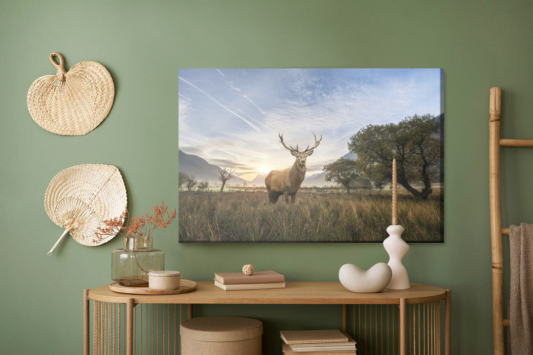 Kanva - Briedis uz ainavas fona, N-977 X-ART