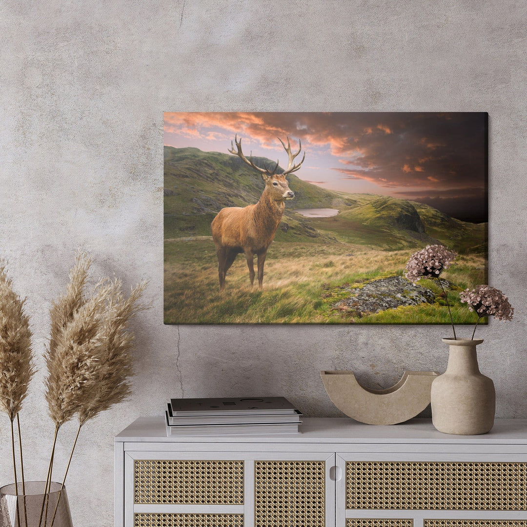 Kanva - Briedis uz mākoņainas debess fona, N-967 X-ART