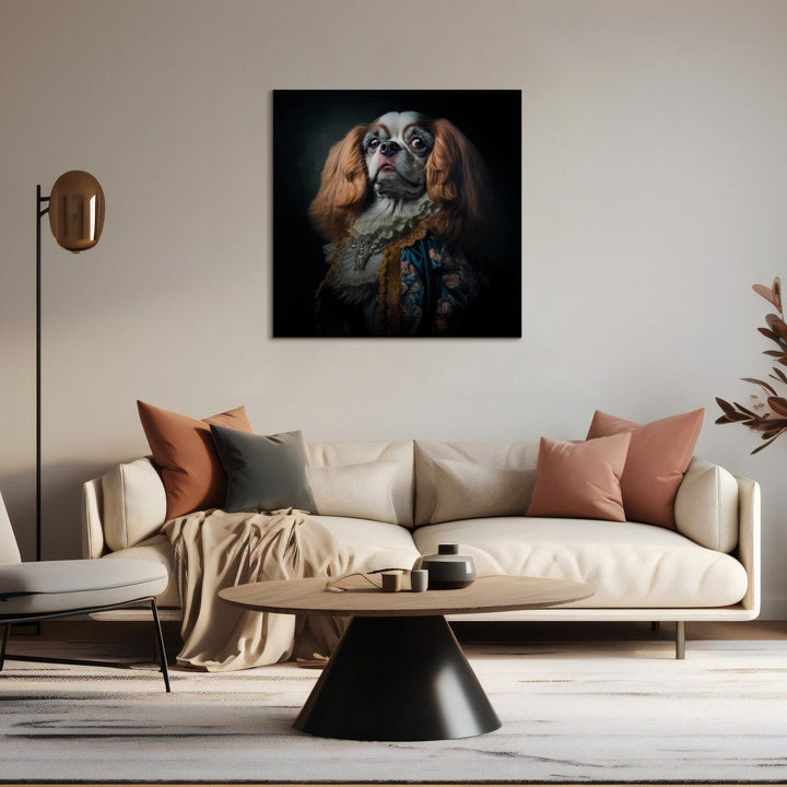 Glezna - Čārlza spaniels - lepna aristokrātiska suņa portrets - 150161 G-ART