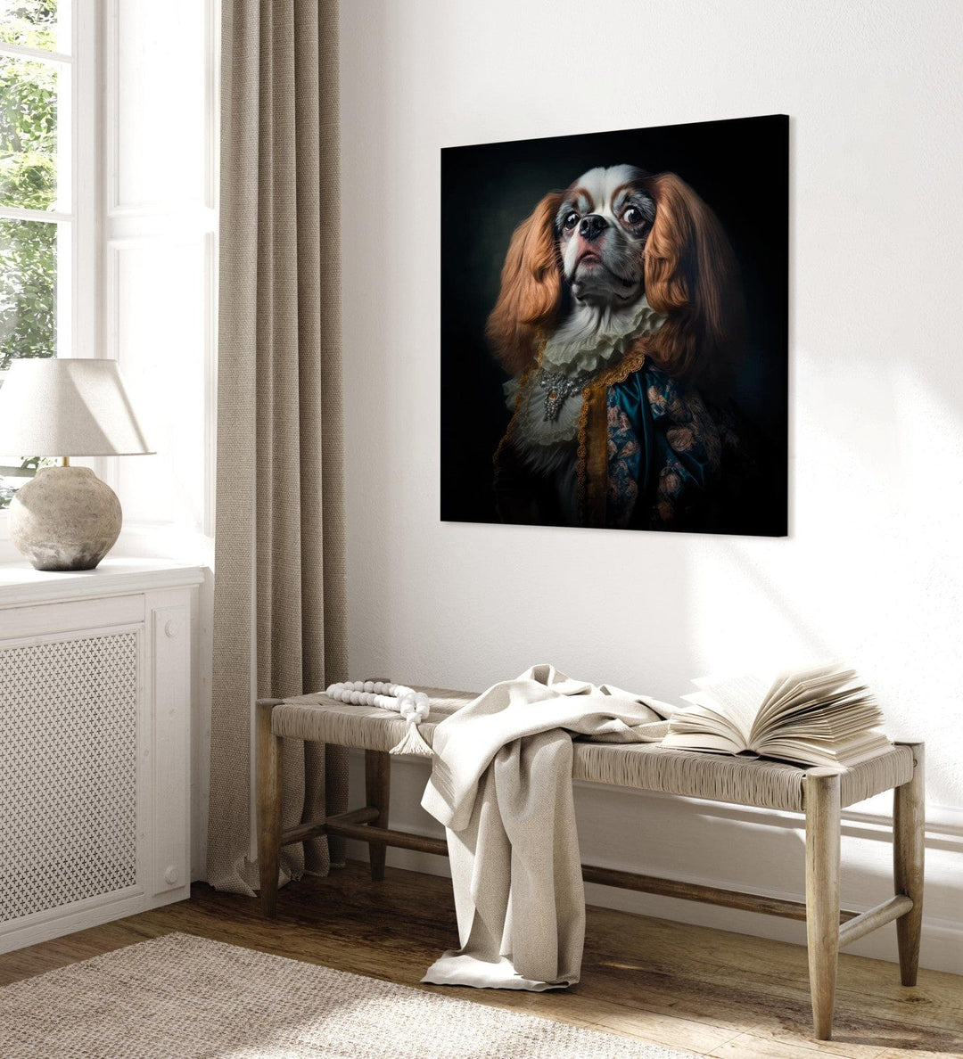 Glezna - Čārlza spaniels - lepna aristokrātiska suņa portrets - 150161 G-ART