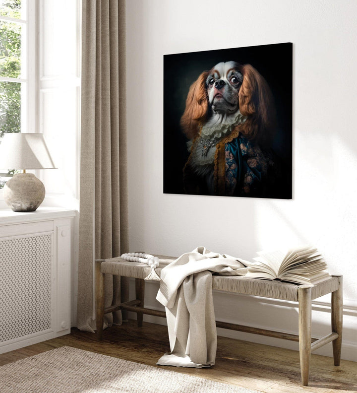 Glezna - Čārlza spaniels - lepna aristokrātiska suņa portrets - 150161 G-ART