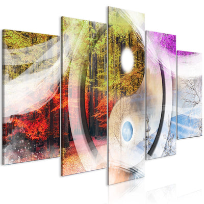 Canva - Four Seasons Yin and Yang - Landscape with Trees, 145370 G-ART