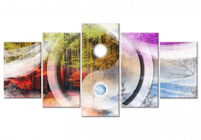 Canva - Four Seasons Yin and Yang - Landscape with Trees, 145370 G-ART