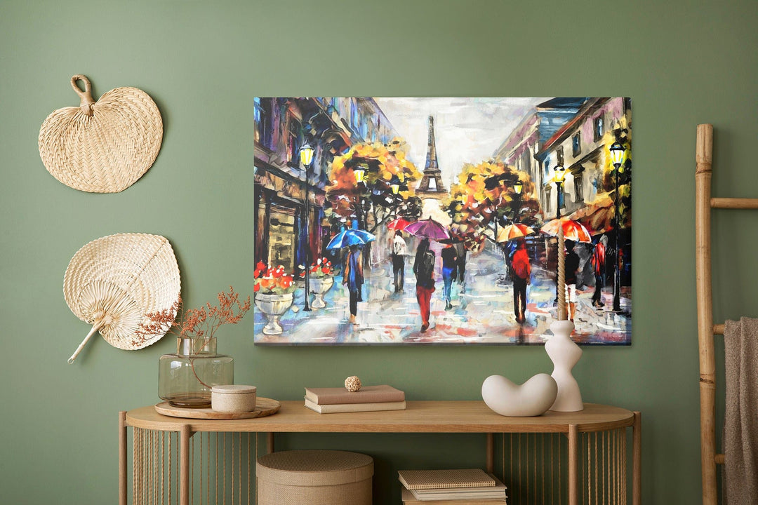 Kanva - Cilvēki ar krāsainiem lietussargiem Parīzē, N-1113 X-ART