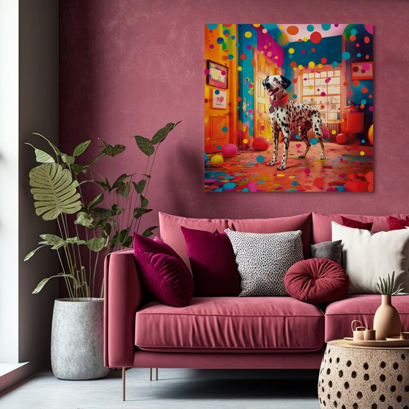 Kanva - Dalmācietis - plankumains suns krāsainā istabā, 150289 G-ART