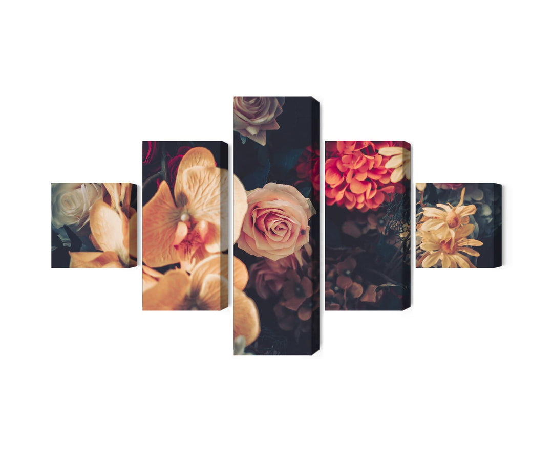 Kanva - Daudzkrāsaini ziedi vintāžas stilā, N-4013 X-ART