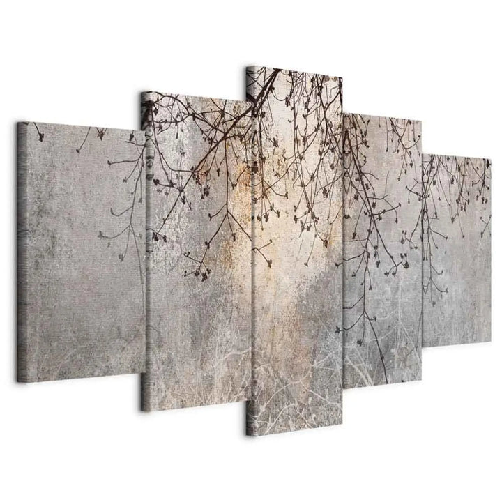 Glezna - Dekoratīvs koks un smalki zari ar ziediem rīta krāsās - 151430 ART XL