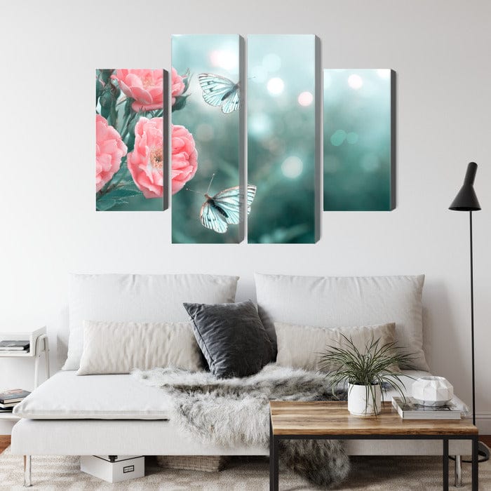 Kanva - Delikāti ziedi un tauriņi, N-4026 X-ART