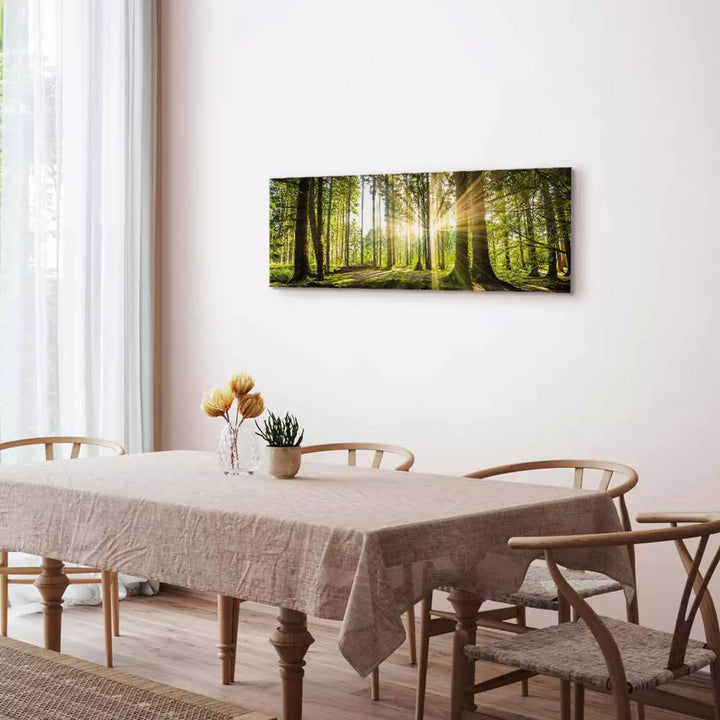 Glezna "Dienas Gaisma" – Koši Zaļš Mežs Sienas Dekoram ART XL