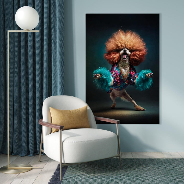 Glezna no mākslīgā intelekta - Disko suns, 150225 G-ART