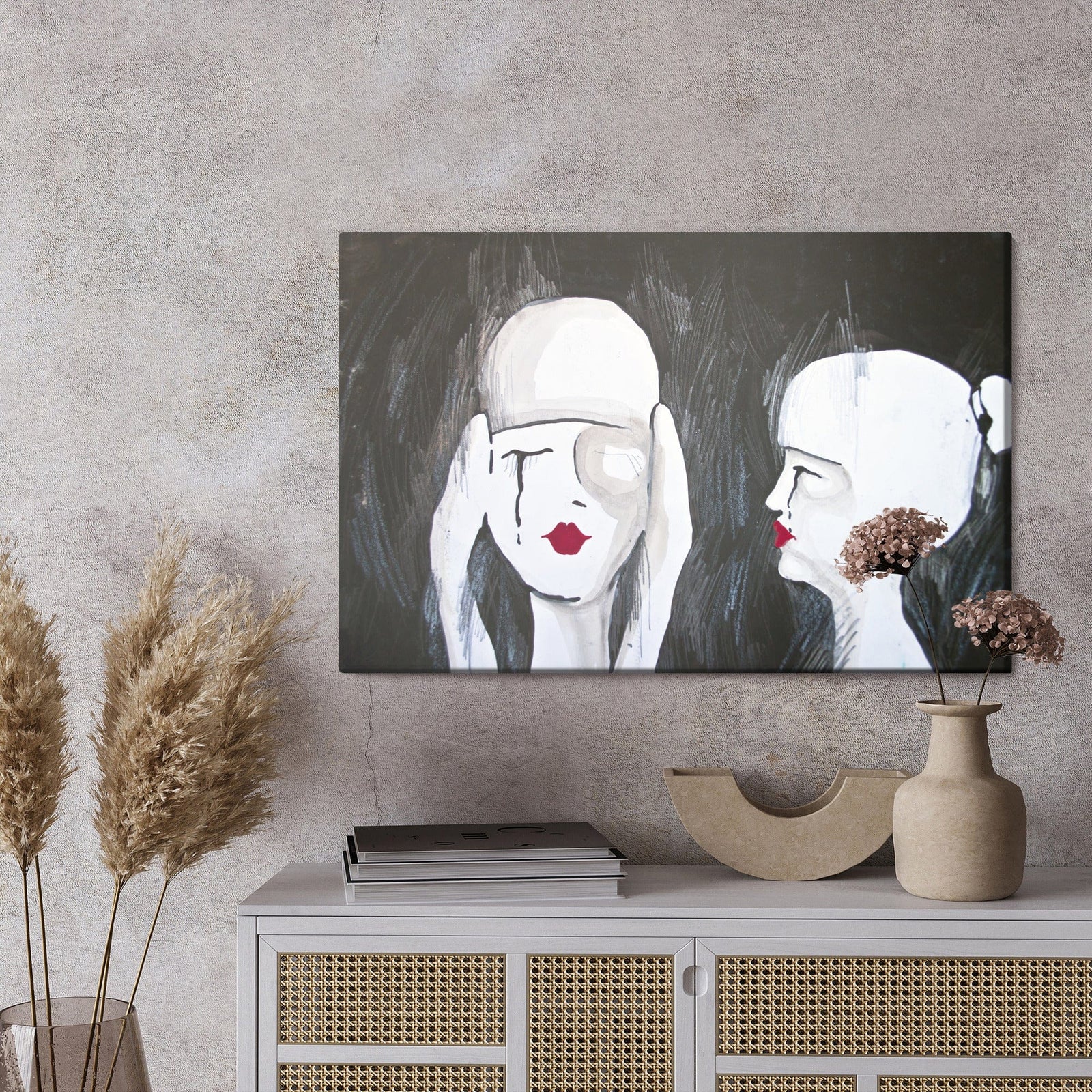 Kanva - Divu sieviešu abstrakts portrets, N-898 X-ART