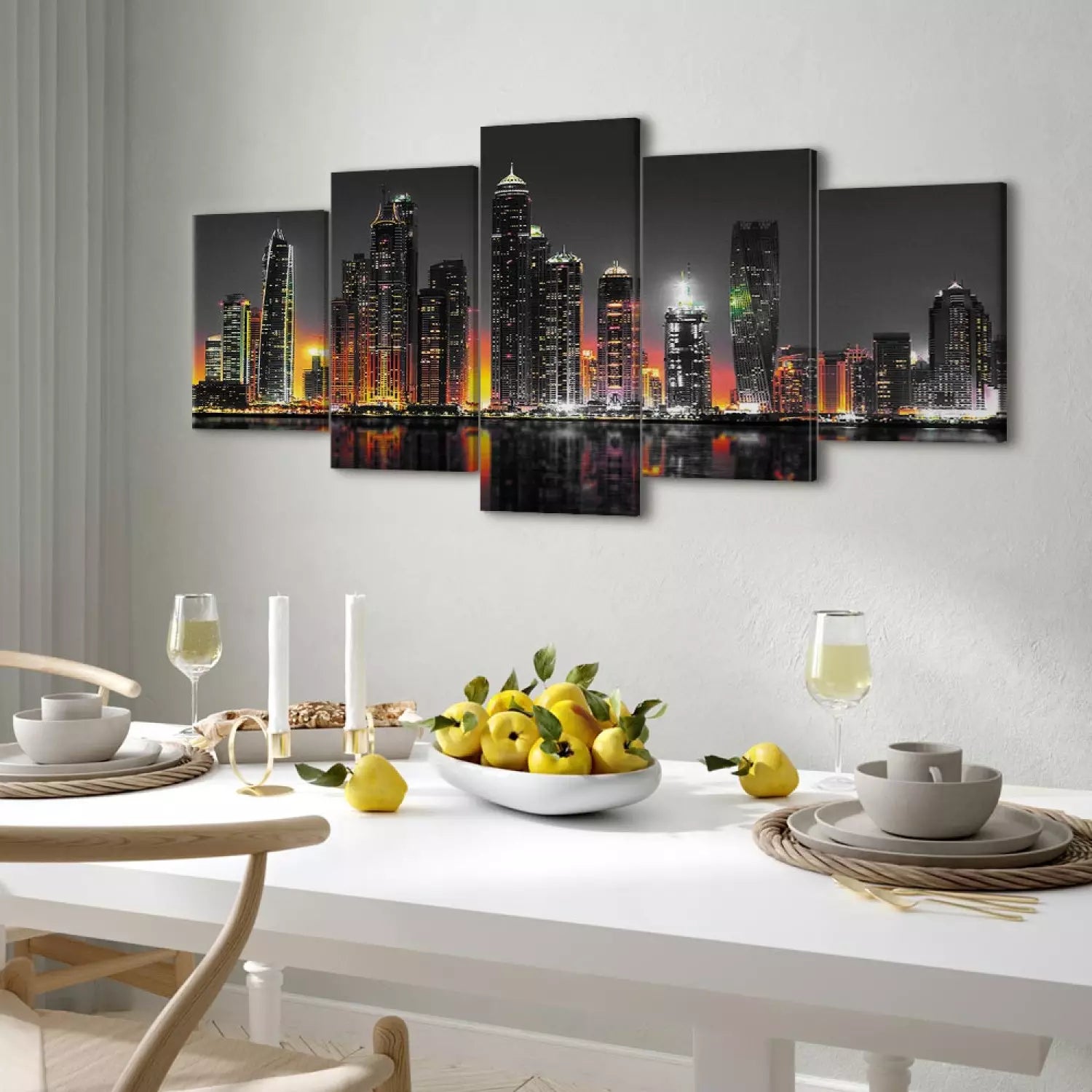 Kanva - Dubaja naktī, no 5 daļām, pelēkā krāsā ART XL