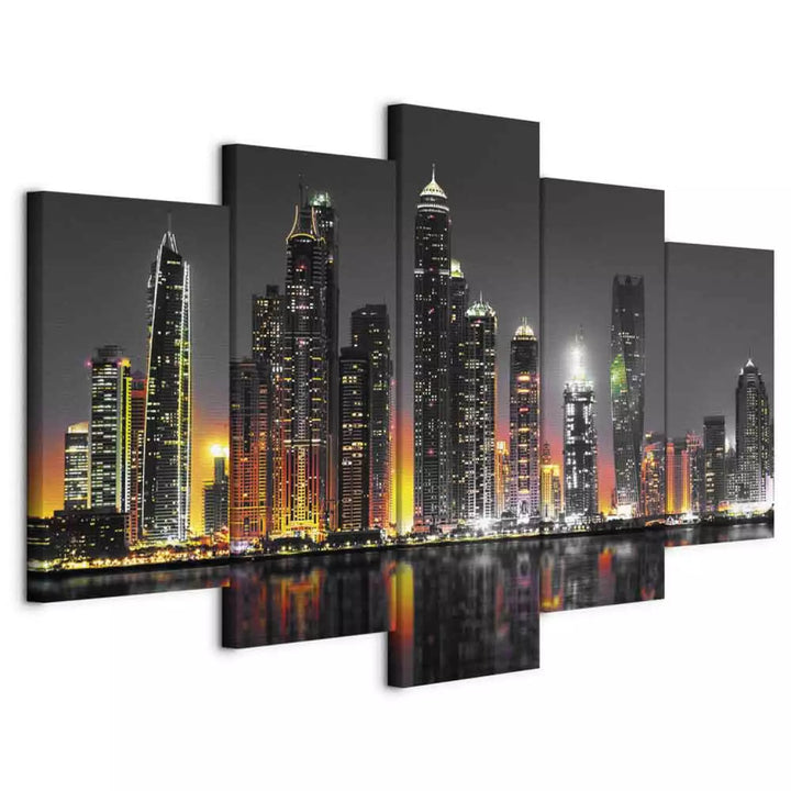 Kanva - Dubaja naktī, no 5 daļām, pelēkā krāsā ART XL