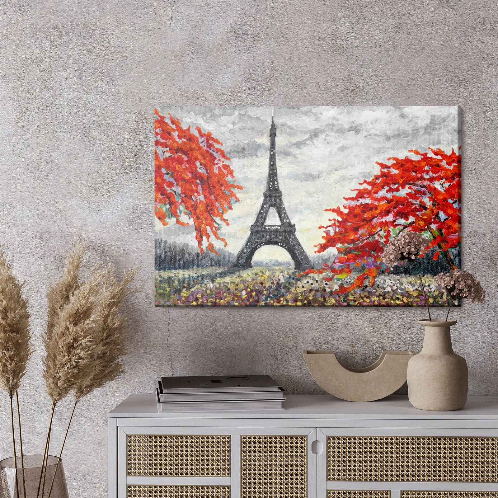 Kanva - Eifeļa tornis starp krāsainiem kokiem, N-1122 X-ART