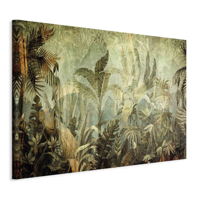 Канва - Экзотическая растительность в теплых зеленых тонах, 151239 G-ART