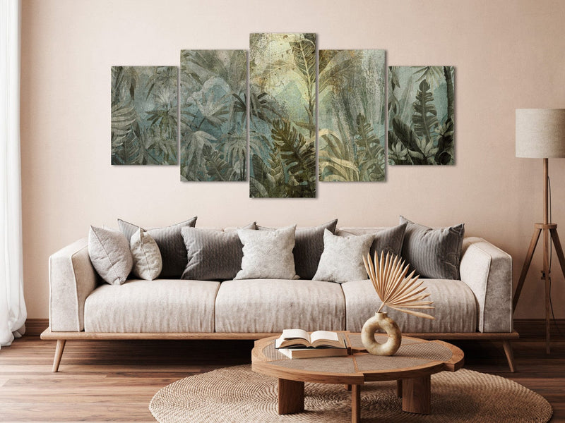 Канва - Экзотический тропический лес в натуральном зеленом цвете, 151436 G-ART