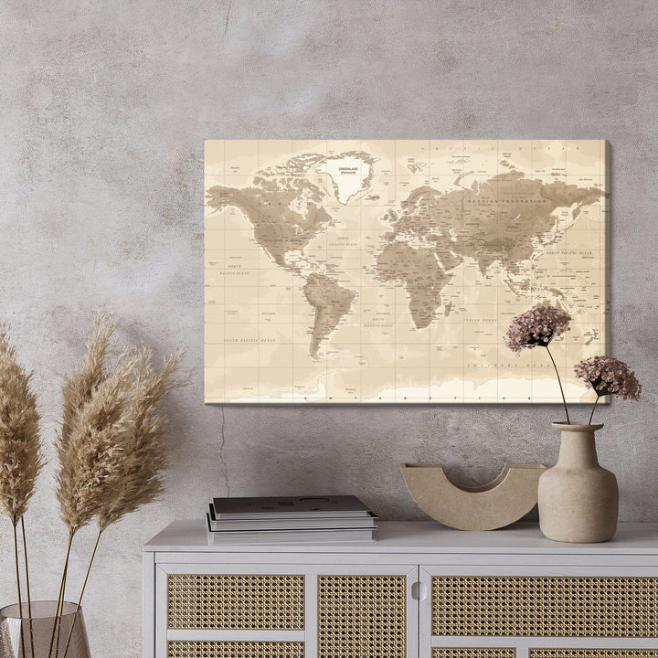 Kanva - Fiziskā pasaules karte, N-167 X-ART