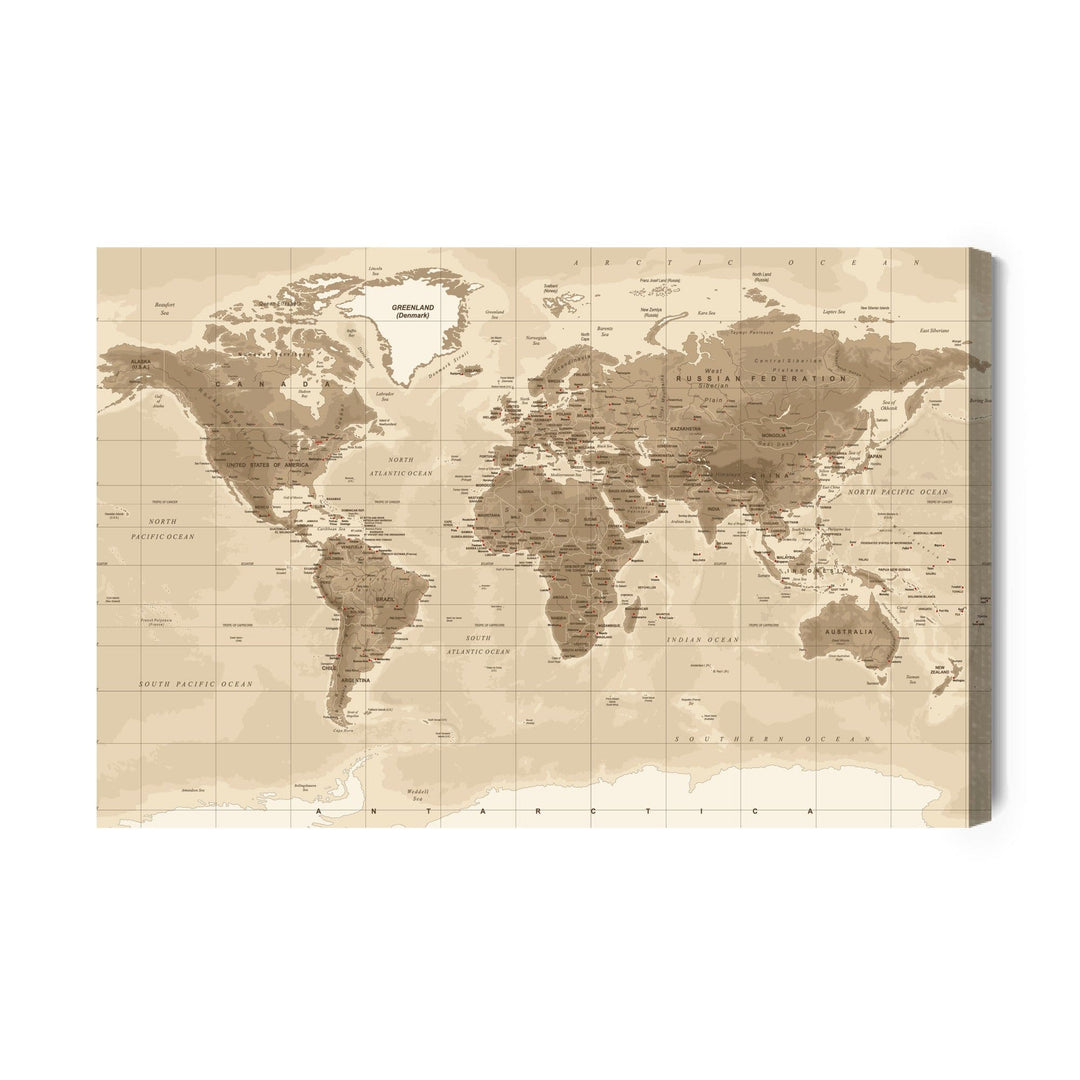 Kanva - Fiziskā pasaules karte, N-167 X-ART