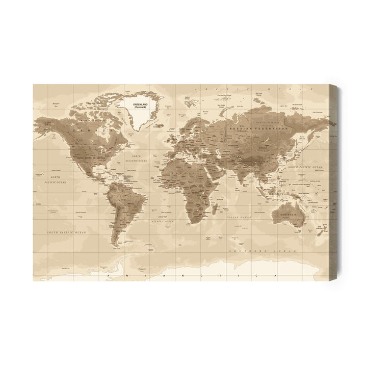 Kanva - Fiziskā pasaules karte, N-167 X-ART