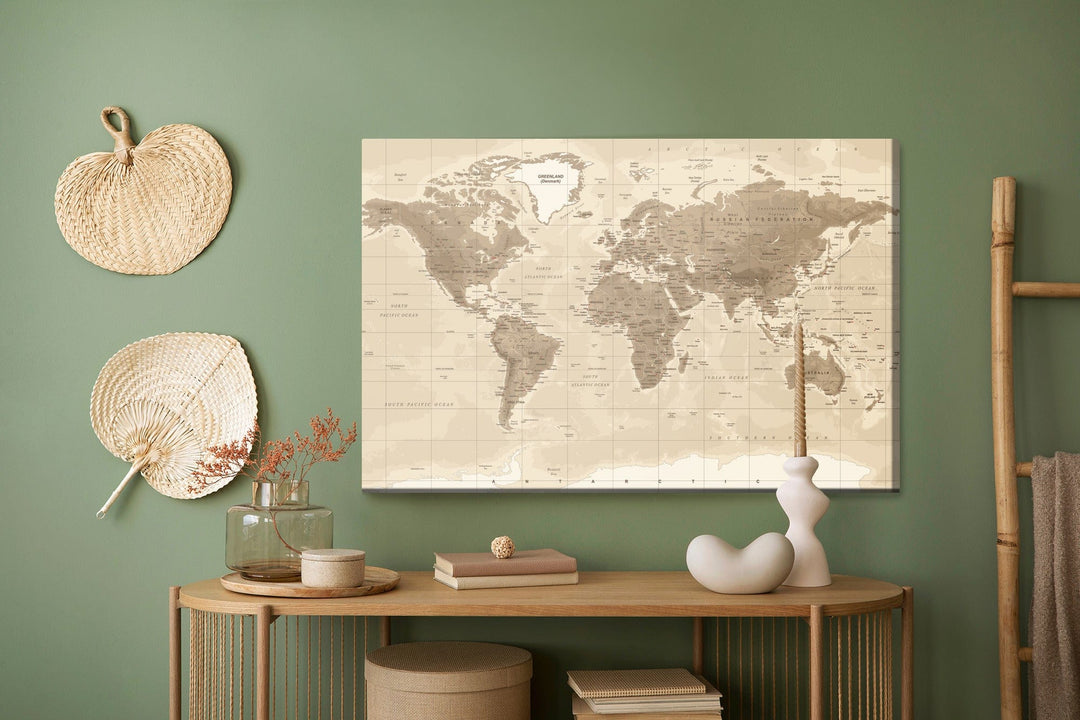 Kanva - Fiziskā pasaules karte, N-167 X-ART