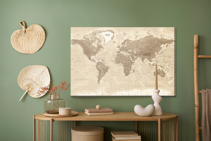 Kanva - Fiziskā pasaules karte, N-167 X-ART