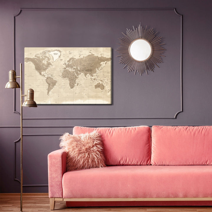 Kanva - Fiziskā pasaules karte, N-167 X-ART