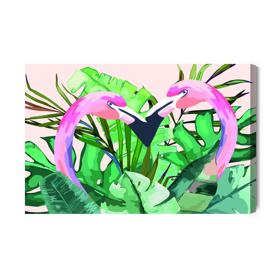 Kanva - Flamingi un tropu lapas, N-816 X-ART