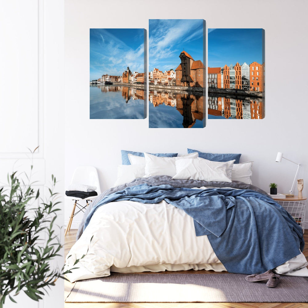 3 daļu kanva: Gdaņskas panorāma un upe X-ART