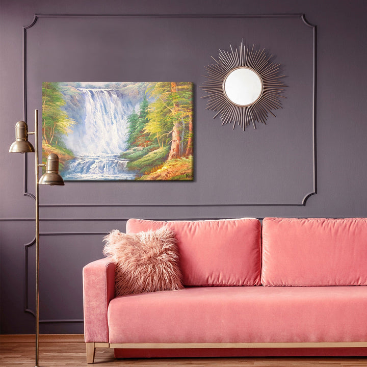 Kanva - Gleznojums ar ūdenskritumu kalnos, N-1572 X-ART