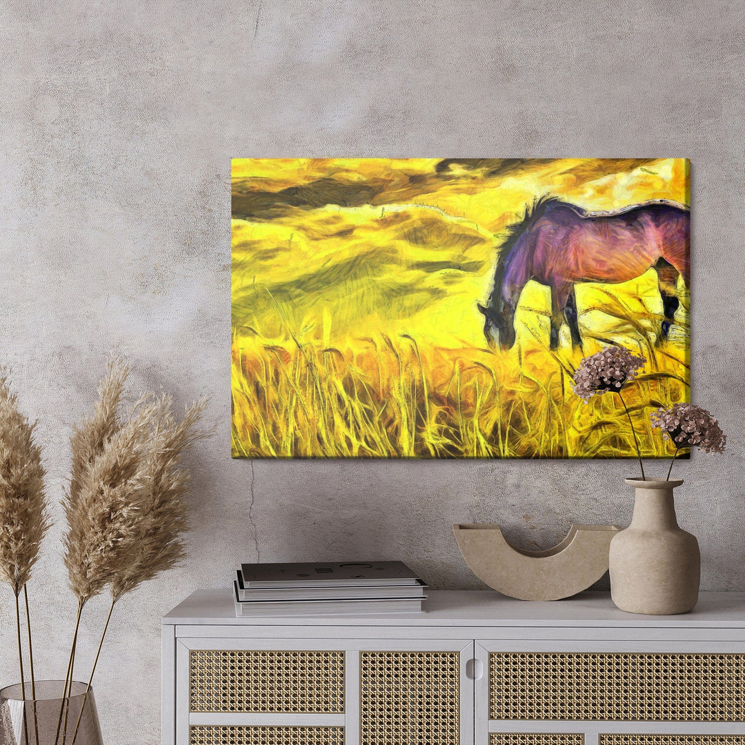 Kanva - Gleznojums ar zirgu laukā X-ART