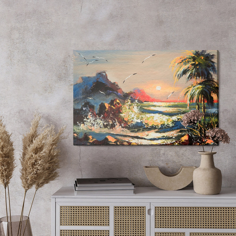 Kanva - Gleznota ainava ar saulrietu, N-501 X-ART