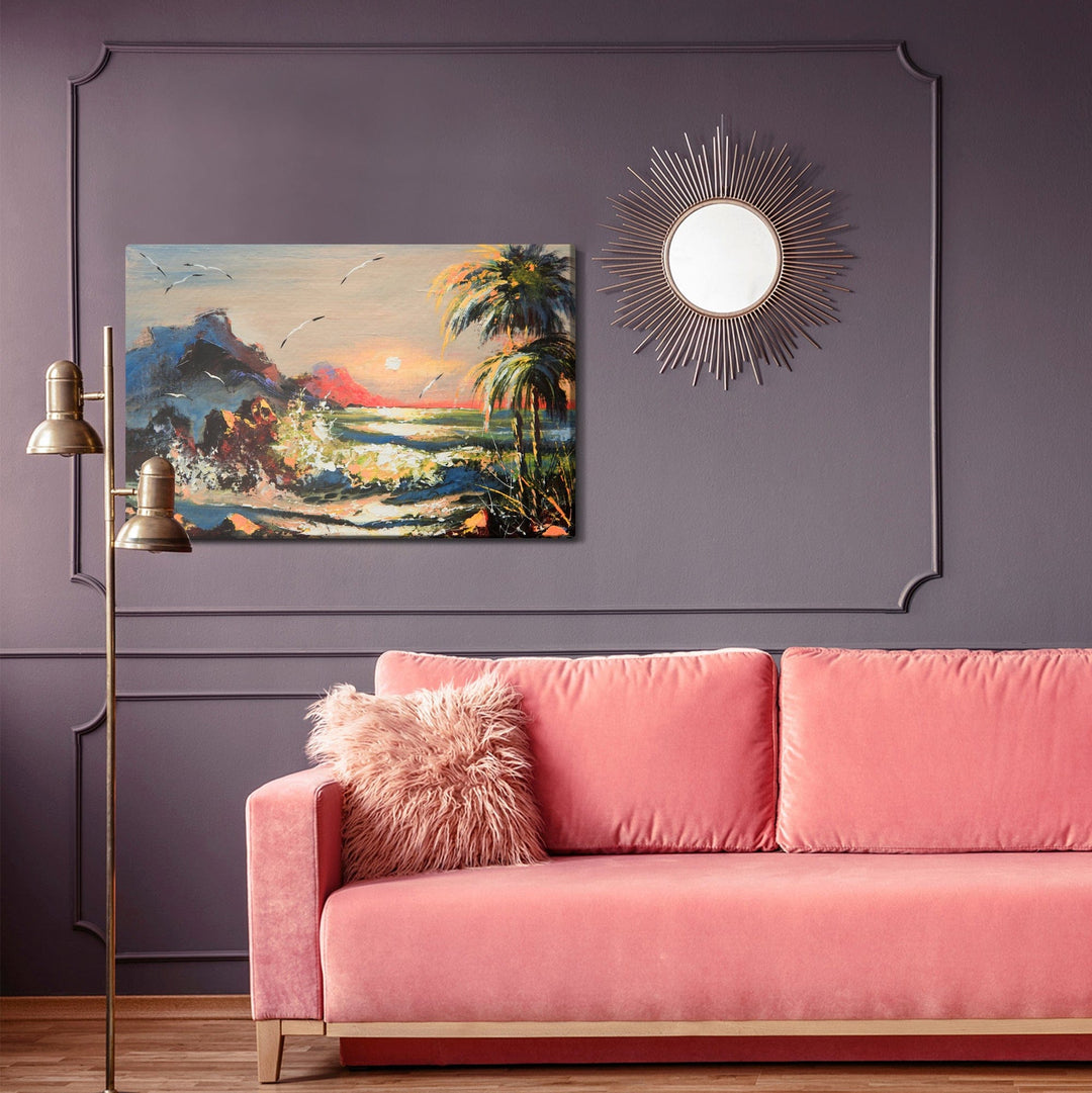 Kanva - Gleznota ainava ar saulrietu, N-501 X-ART