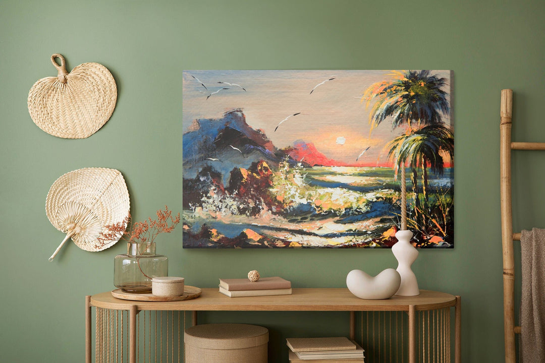 Kanva - Gleznota ainava ar saulrietu, N-501 X-ART