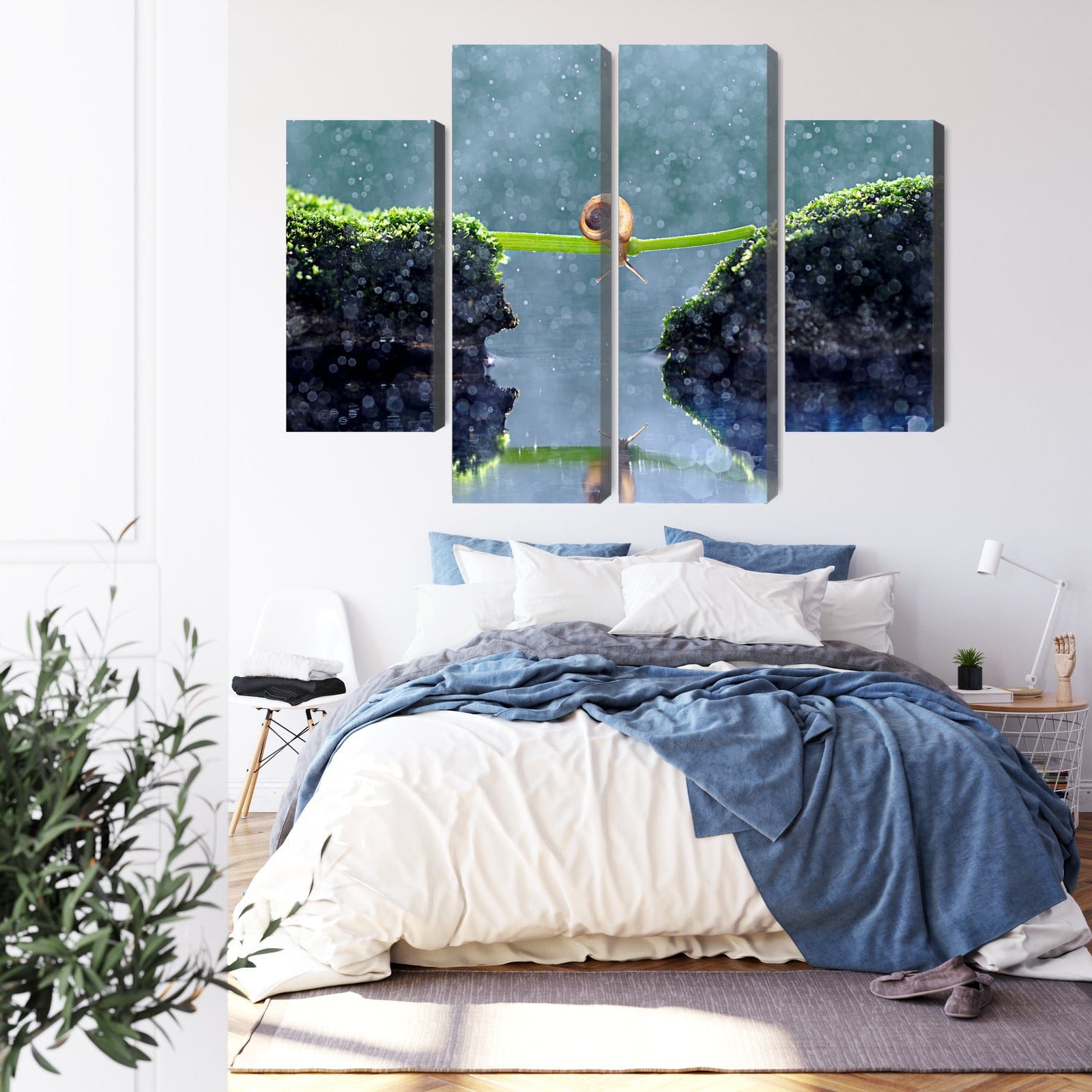 Kanva: Gliemezis lietū, zaļos toņos X-ART