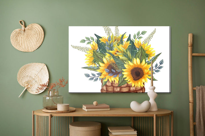 Kanva - Groziņš ar saulespuķu pušķi, N-1681 X-ART