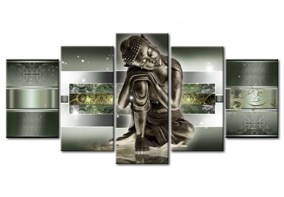Glezna- Guļošais Buda zaļās krāsās (x5), 55474 G-ART